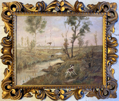 Antico dipinto olio - dipinto, g