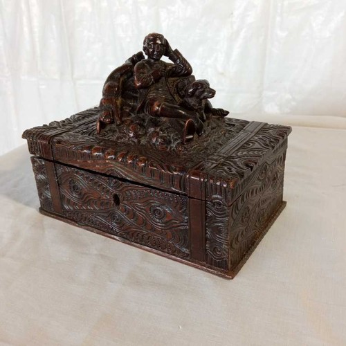 Scatola legno intagliato con - scatola,