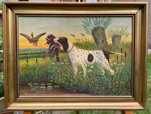 Dipinto olio tavola - olio, con