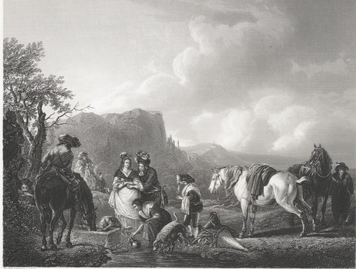 Una scena caccia - una, ,